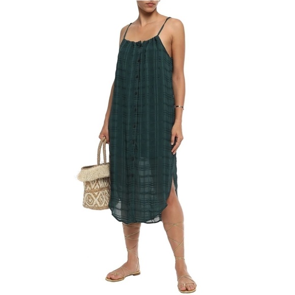 Onia Flora Checked Voile Cover Up Beach Dress XS - Picture 1 of 8